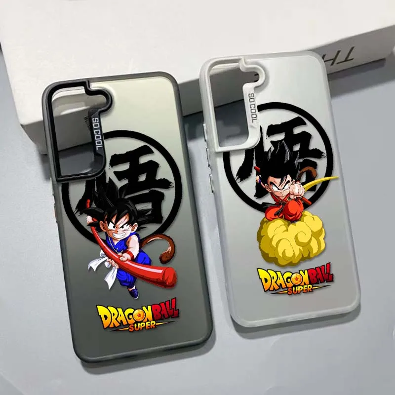 D-Dragon Ball tarjetas Son Goku funda para Samsung Galaxy S25 S24 S23 S22 S21 Ultra Plus funda de teléfono plateada colorida