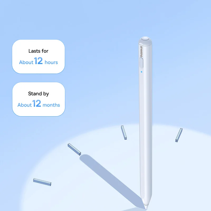 Baseus para Apple Pencil lápiz óptico magnético Bluetooth para iPad Pro Air 4 Air 5 2021-2024 batería Led lápiz táctil de rechazo de palma - imagen 4