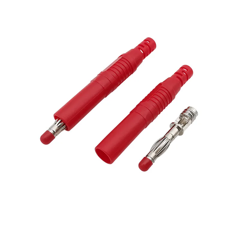 Conector de enchufe Banana de 4mm, conjunto de funda de plástico completo, cable de soldadura DIY, cables de sonda de prueba, adaptador de Banana, rojo y negro - imagen 4