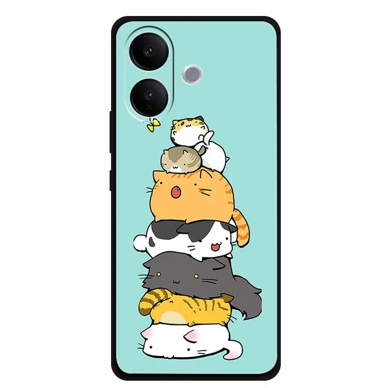 Funda protectora para Vivo V60 Lite, funda de silicona suave con diseño de gato bonito para Vivo V60Lite 4G 5G V 60 Lite, Fundas minimalistas - imagen 2