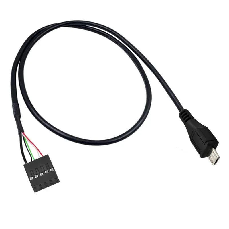 50CM USB 2,0 Micro 5 pines/Mini 5 pines macho a 9 pines hembra 2,54 cabezal USB PCB Cable de placa base ángulo izquierdo/derecho - imagen 3