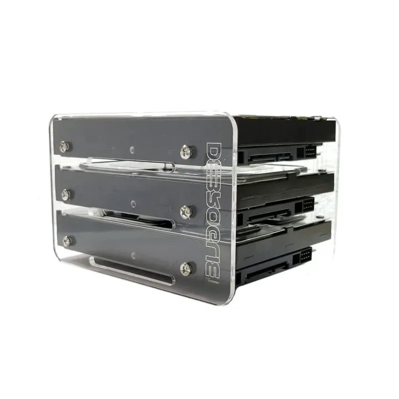 Soporte de almacenamiento para disco duro de 3,5 pulgadas, soporte para HDD multicapa acrílico transparente de 2/3/4/6/8/10/12 capas, accesorios para PC MOD - imagen 2