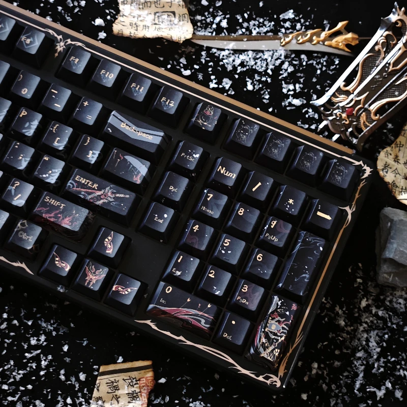 Juego de teclas temáticas Fengyan Ling, sublimación PBT, perfil de cereza, teclas de transmisión para teclado mecánico, accesorios para juegos - imagen 3