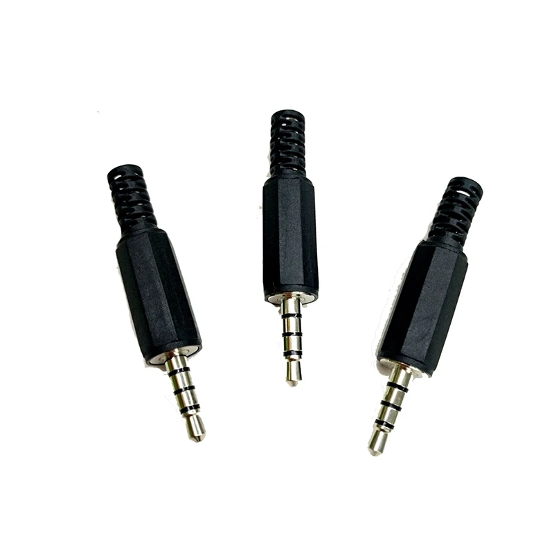 Conectores de Audio mono de 4 polos, 2/5/10 Uds., 3,5mm, enchufe Jack, adaptador macho para auriculares, enchufe macho, terminales de cable C5 - imagen 5