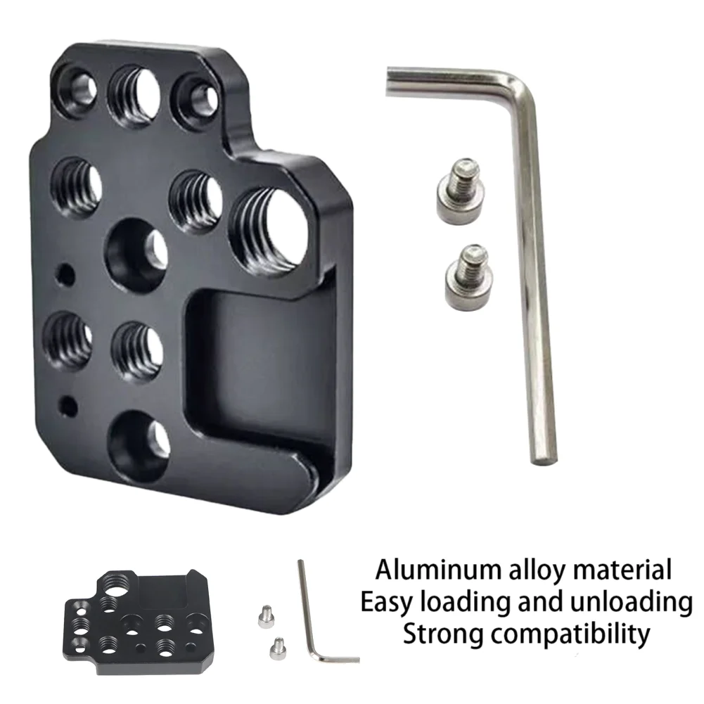 Placa adaptadora de aleación de aluminio para DJI Ronin RS3/RS2/RSC2/SC/S, soporte de Monitor de Metal con zapata fría de 1/4 y 3/8 agujeros