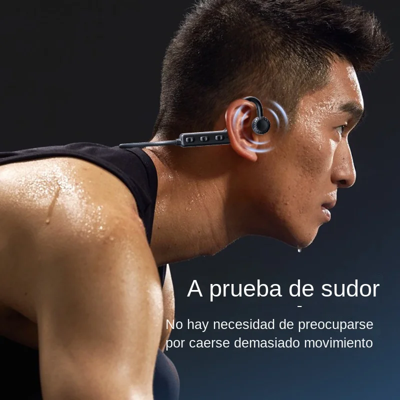 Auriculares Bluetooth de conducción ósea, auriculares deportivos, auriculares inalámbricos impermeables con micrófono, gancho para la oreja, auriculares estéreo HIFI de graves TWS - imagen 4