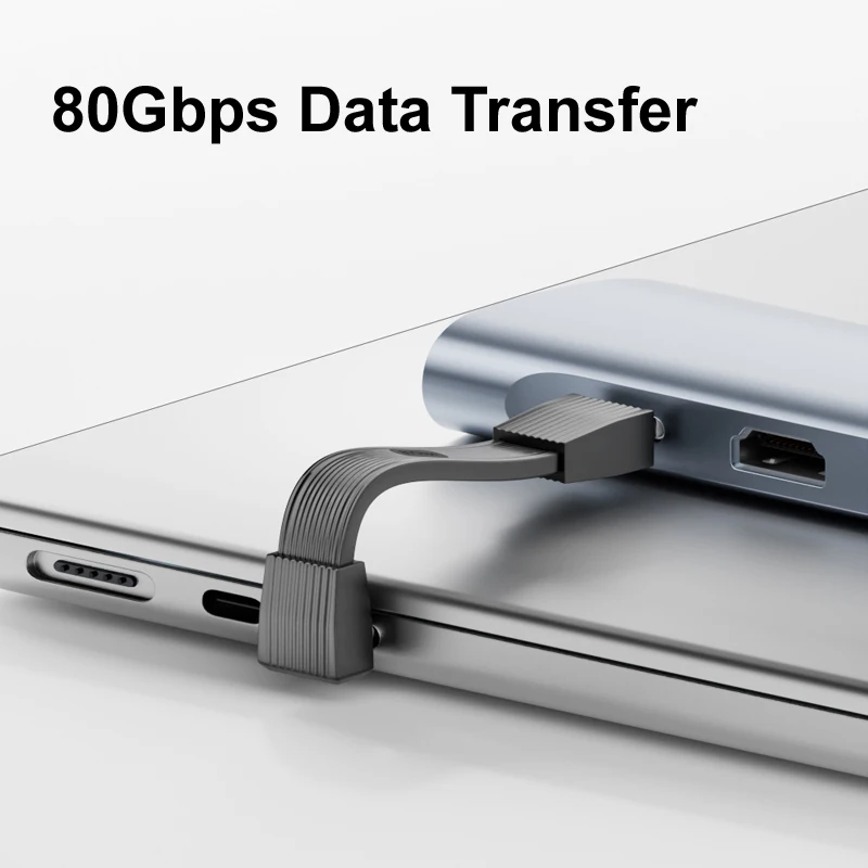 USB TYPE-C 67CM/51CM macho/hembra 8K @ 60Hz PD 3,1 240W 48V 5A 80GBPS datos Thunderbolt Cable de Audio y vídeo para teléfono PC banco de energía - imagen 4