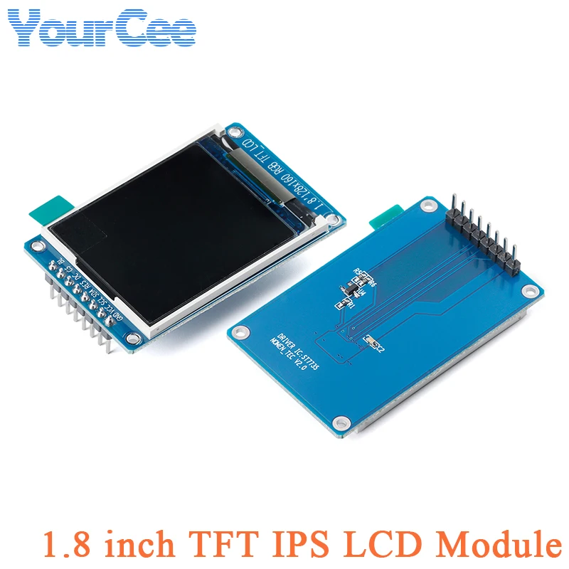 Pantalla LCD TFT HD IPS de 1,8 pulgadas, módulo de pantalla colorida SPI, pantalla de vista completa de 1,8 ", 128x160, controlador ST7735 DC 3,3 V