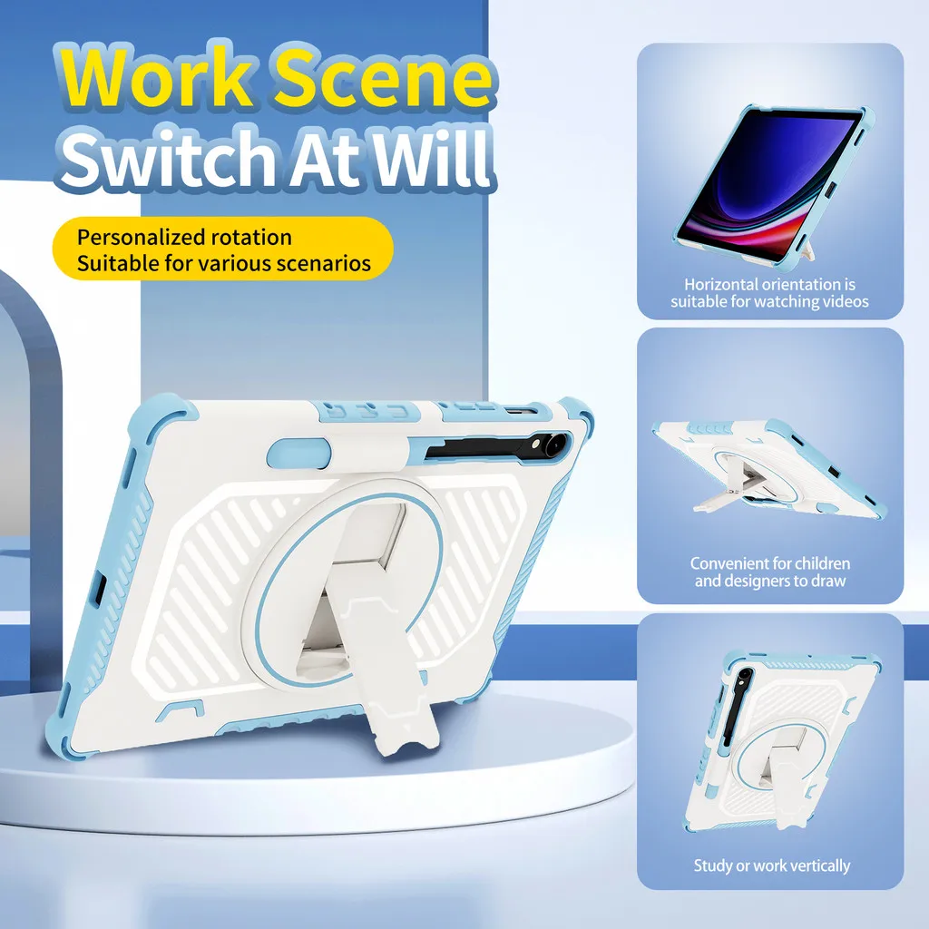 Funda para Samsung Galaxy Tab S10 FE 10,9 X520 2025 A9 X110 8,7 A8 10,5 A9 + A9Plus S9 S8 S7 Armor funda protectora de goma híbrida - imagen 3