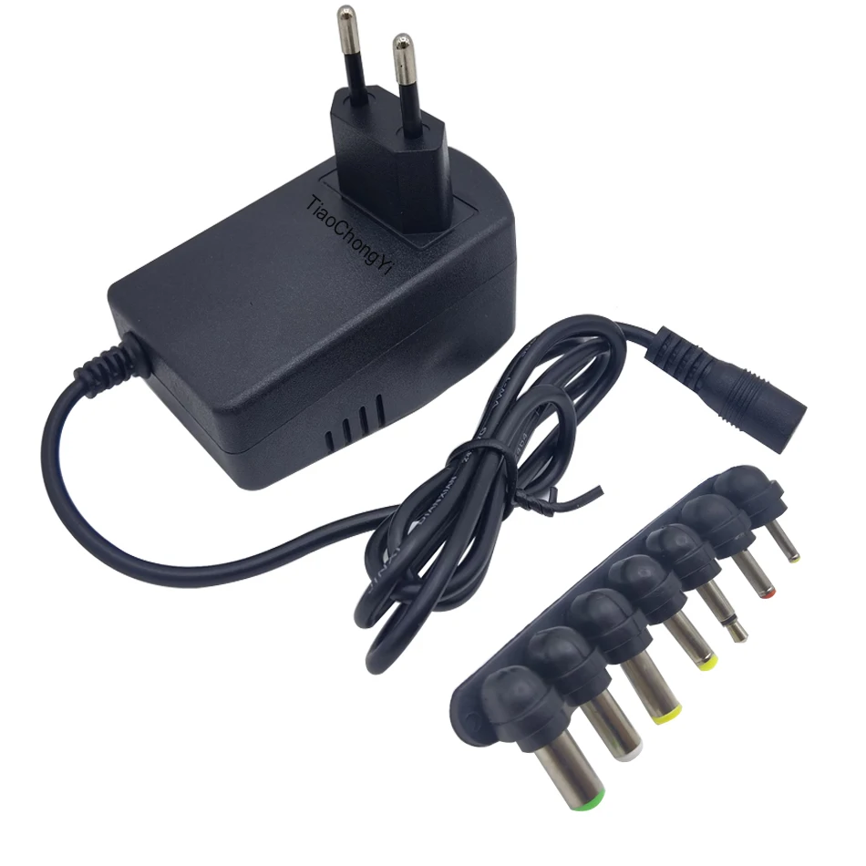 Adaptador ajustable cargador de fuente de alimentación multi voltaje CA 220V a CC 3V 4,5 V 6V 7,5 V 9V 12V UE EE. UU. Adaptador convertidor enchufe 7 30W - imagen 4