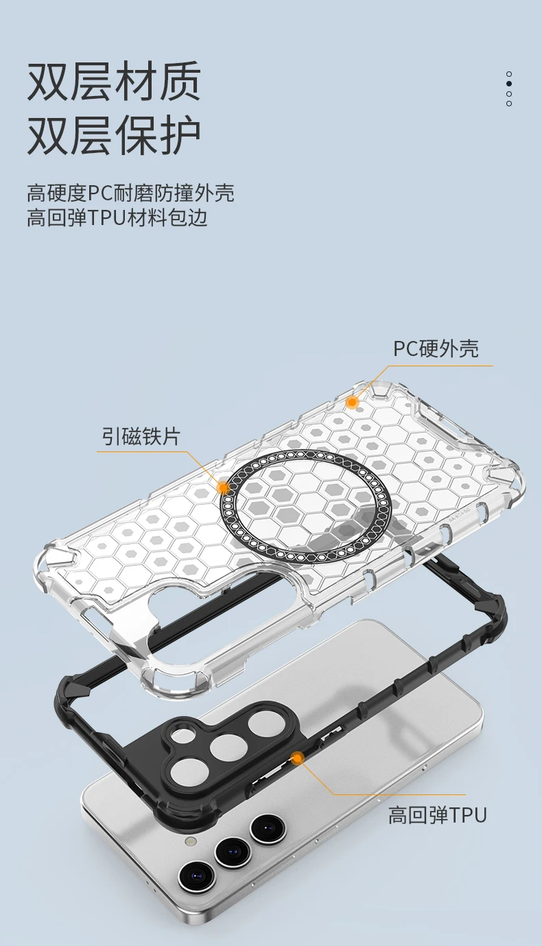 Para Samsung Galaxy S24 Plus 5g anillo magnético contraportada funda de teléfono anillo Magsafe lente de carga inalámbrica protege fundas a prueba de golpes - imagen 5