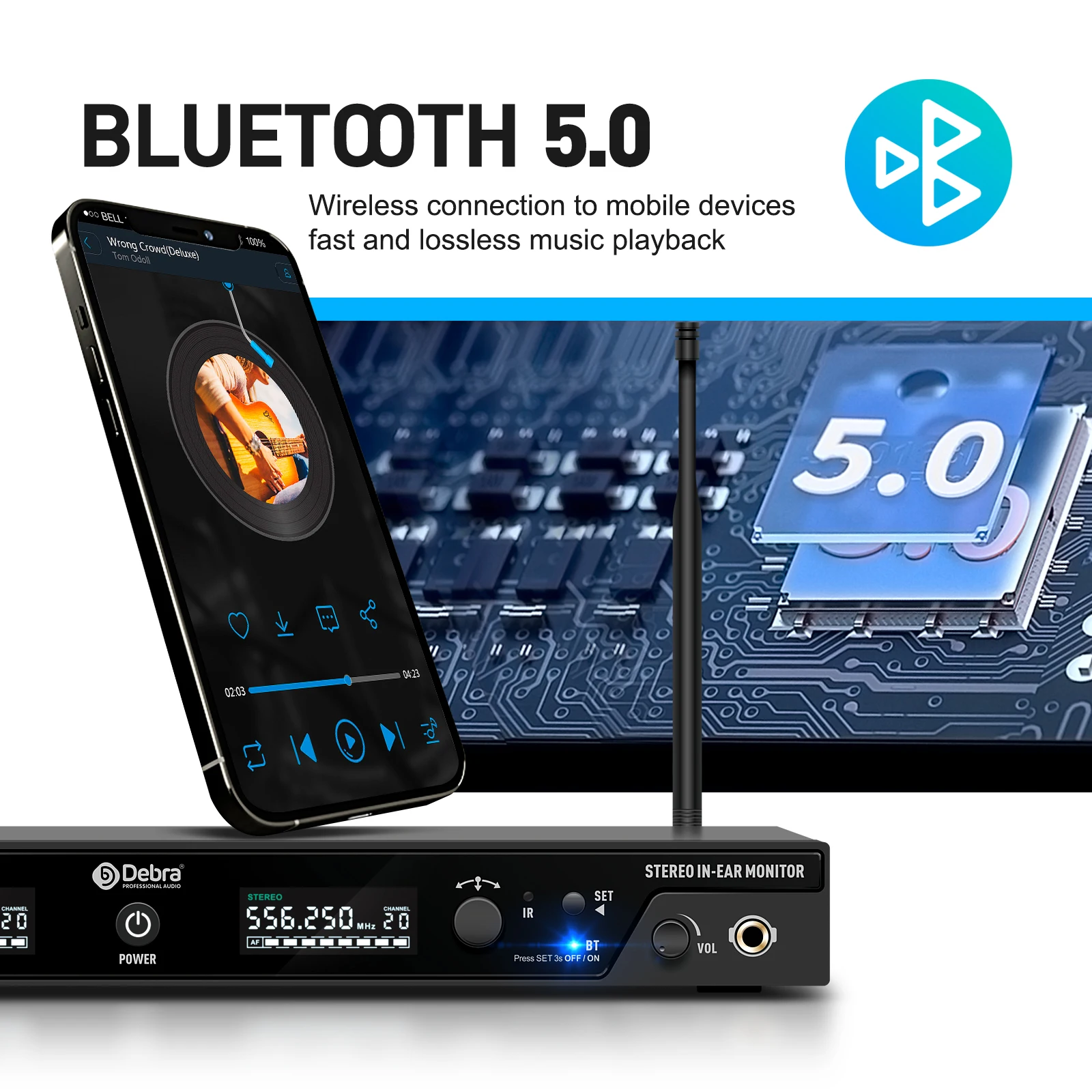 Debra-ST-202 estéreo inalámbrico, sistema de control intrauditivo profesional, 560 a 590MHz, para grabación de escenario, instrumento baterista de estudio, nuevo - imagen 5