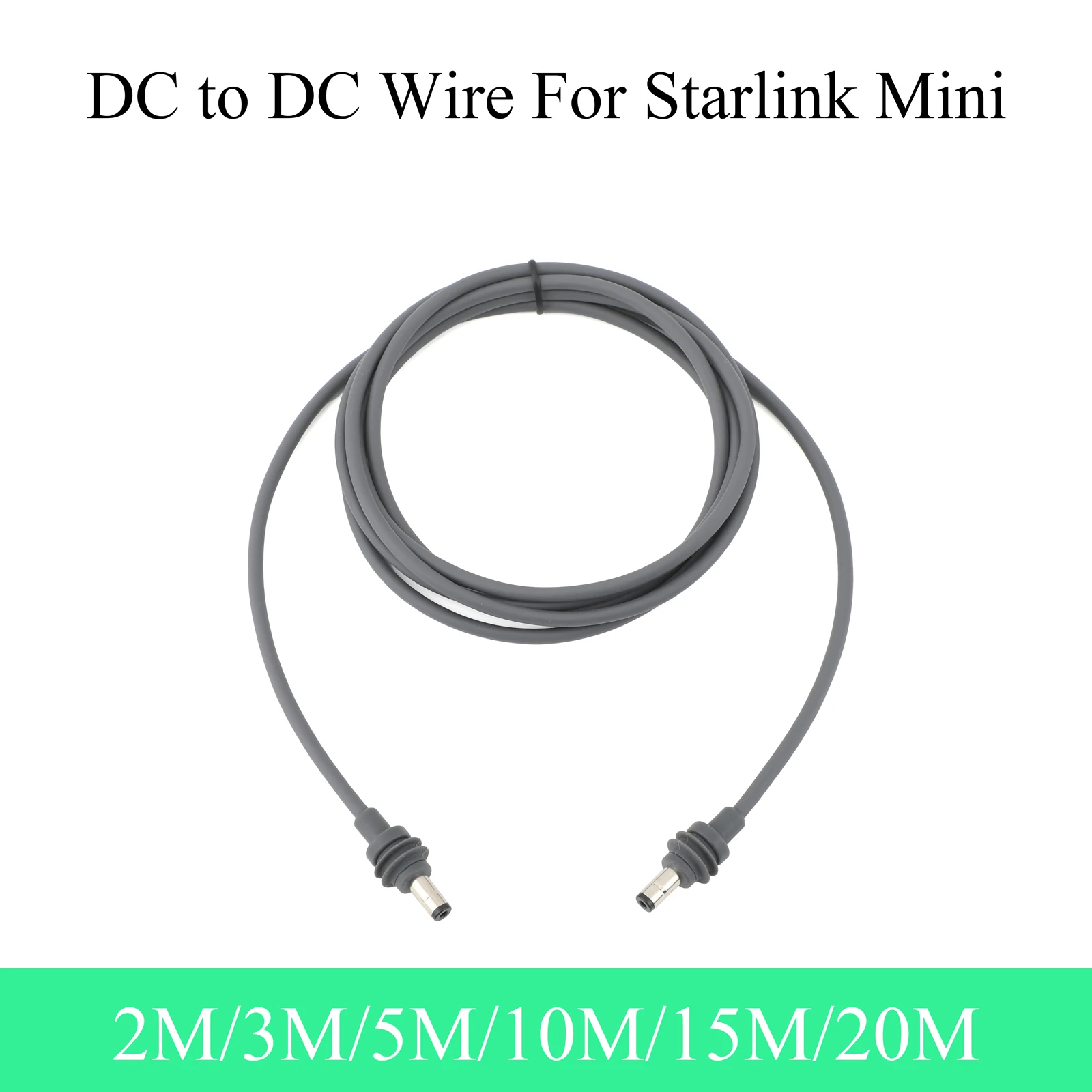 Para Starlink Mini Cable de extensión de CC a CC 2/3/5/10/15/20m Plug and Play al aire libre impermeable para Starlink MINI Cable DC 20AWG