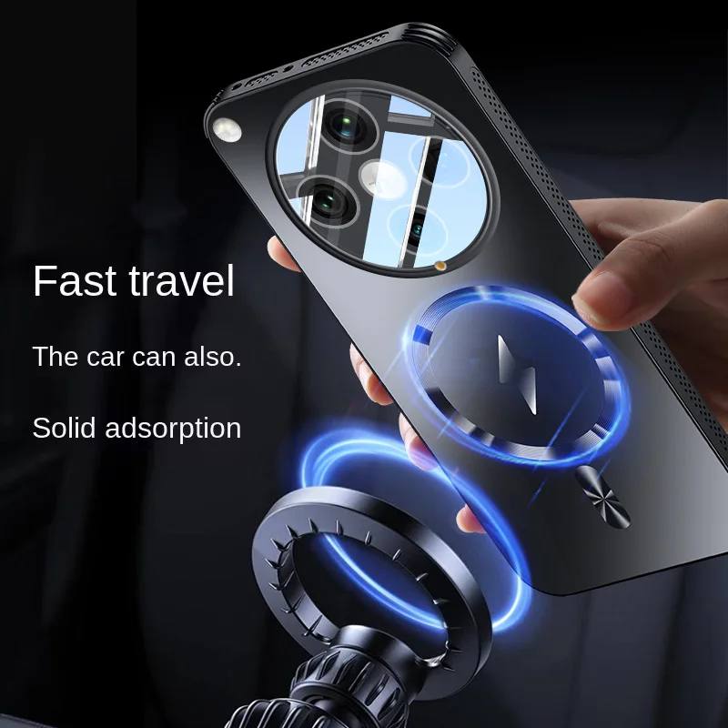 Nueva cubierta completa mate de adsorción de disipación de calor magnética para OPPO Find X7 X8 Pro Magsafe funda trasera sólida a prueba de golpes - imagen 5