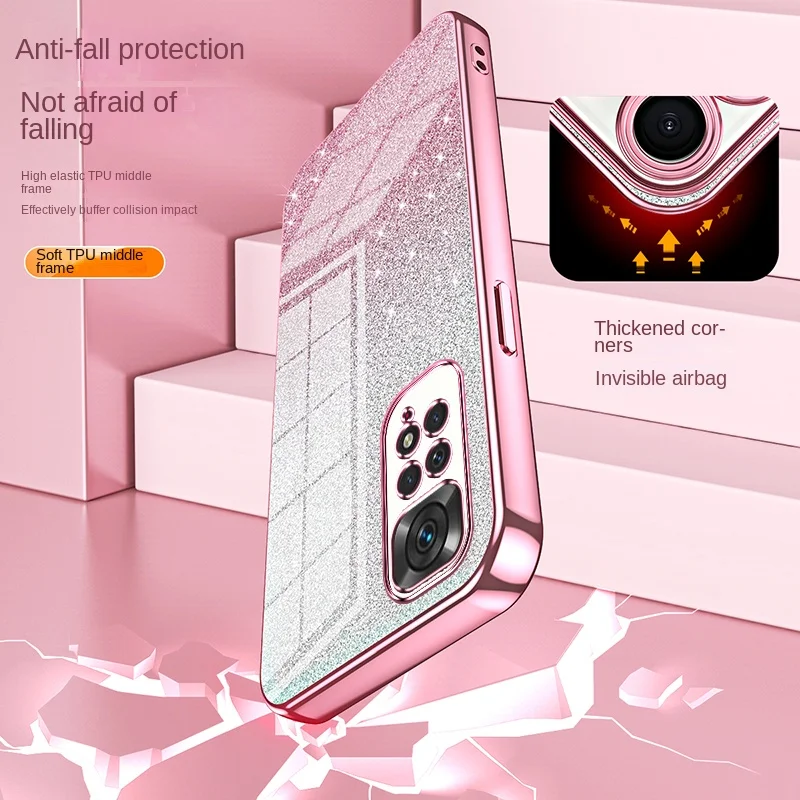 Funda de teléfono con revestimiento de purpurina para Xiaomi Redmi Note 11 10 Pro Max Plus 11S 10S Mi 11 11T 10T 10 Lite, funda trasera Ultra suave de TPU - imagen 4