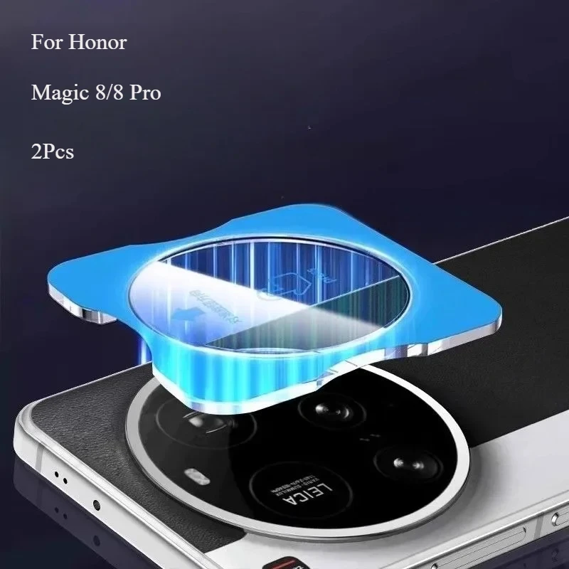 Protector de lente de cámara para Honor Magic 8 Pro, película protectora de cristal, instalación localizadora de cubierta de lente, 2 uds.