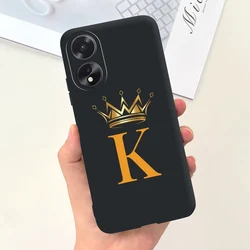 OPPO A38 4G Funda silicona suave anti-golpes Corona letras decorativas
