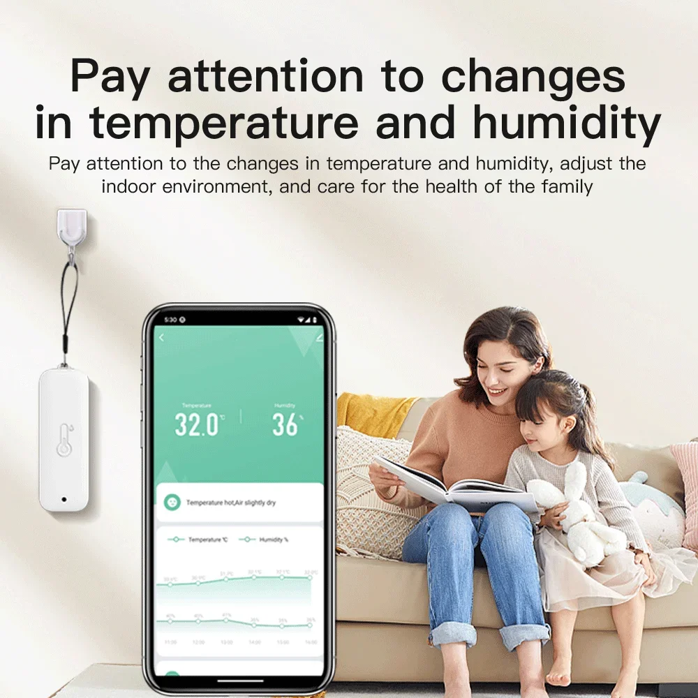 Tuya-Sensor de temperatura y humedad WiFi, termómetro resistente al agua IP65, Control remoto Smart Life, funciona con el asistente de Google Alexa - imagen 4