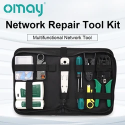 OMAY Kit Herramientas Red RJ45 con Tester y Alicates Engarzar