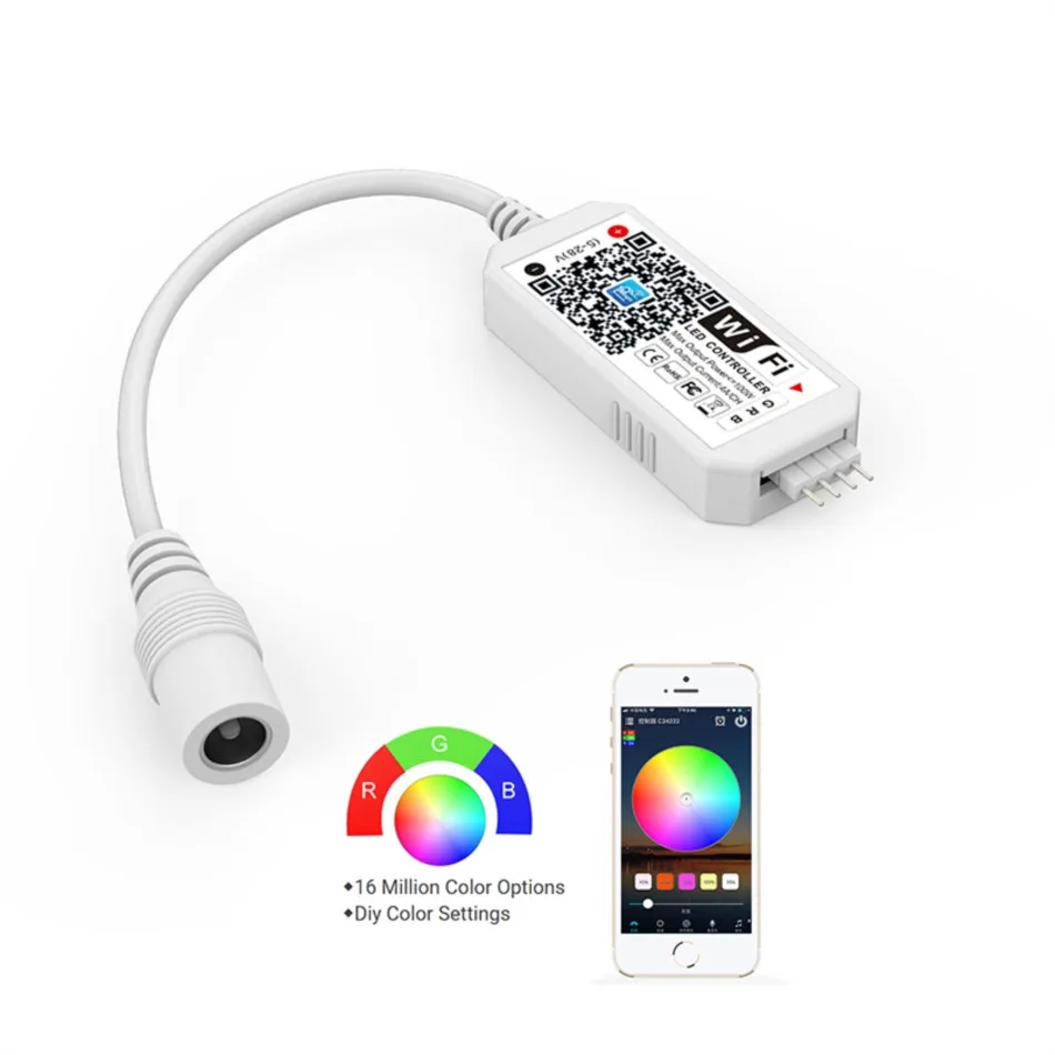 rgb rgbw Controlador WiFi DC 12v 24v smartphone inalámbrico app dimmer control LED color Strip Light time Voice Music dimmer - imagen 4