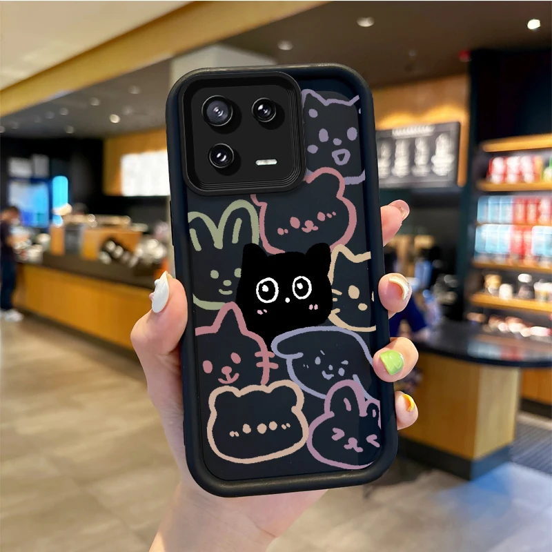 Funda de teléfono de gato negro para XIAOMI Mi 14, 13, 12, 11T Pro, 13, 12, 11 Lite, Poco F6, F5, X5, X3 Pro, NFC, nueva funda de teléfono a prueba de golpes - imagen 2