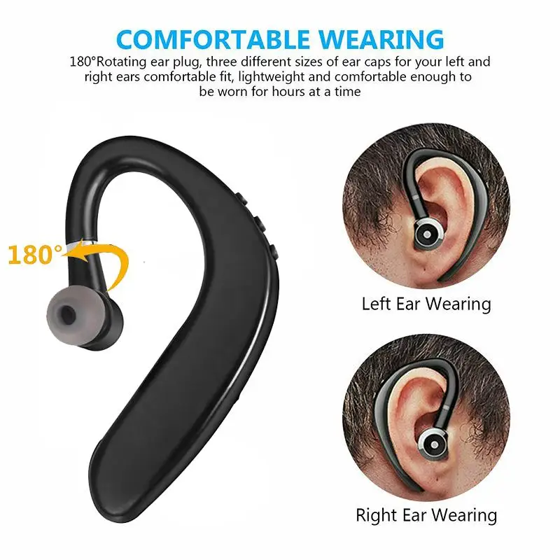 S109 auriculares inalámbricos compatibles con Bluetooth, auriculares de negocios, llamadas manos libres, auriculares impermeables, auriculares para todos los teléfonos inteligentes - imagen 2