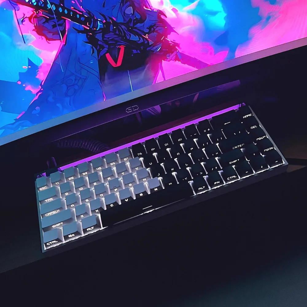 Teclas translúcidas de doble color, color blanco y negro, 131 teclas, altura OEM, sublimación PBT para teclado mecánico 61 68 87 108 - imagen 4