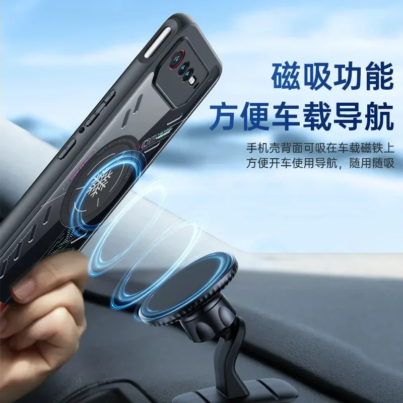 Para Asus ROG Phone 9 8 Pro funda de lujo magnética de Metal de silicona Airbag cubierta a prueba de golpes para Asus ROG Phone 7 6 Pro 6 6D Shell - imagen 5