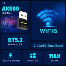 Fenvi AX900 Adaptador USB WiFi 6 Bluetooth 5.3 Doble Banda