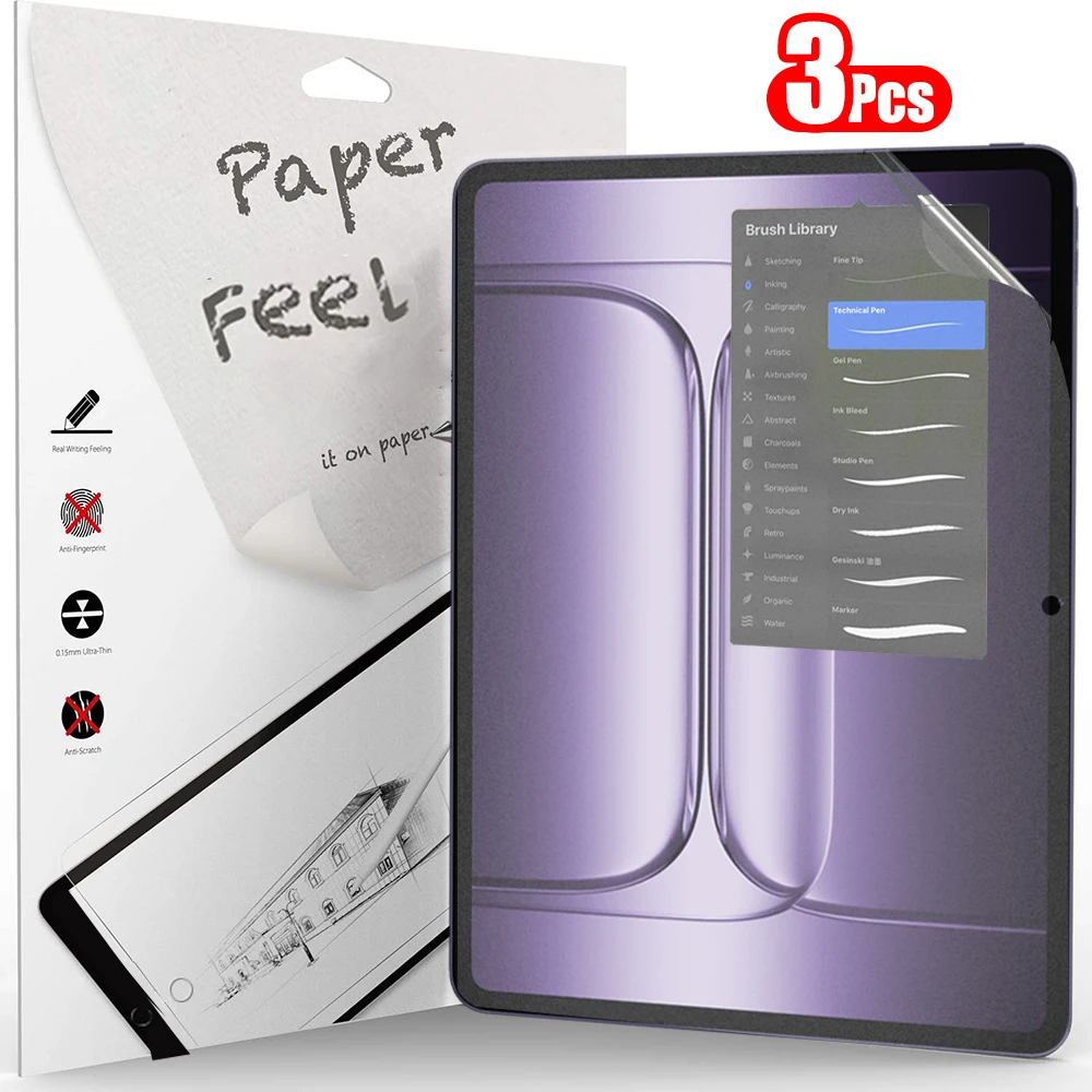 Protector de pantalla de papel para OnePlus Pad 3, 13,2 pulgadas Pad 2 12,1, sin vidrio, 3 uds. - imagen 2