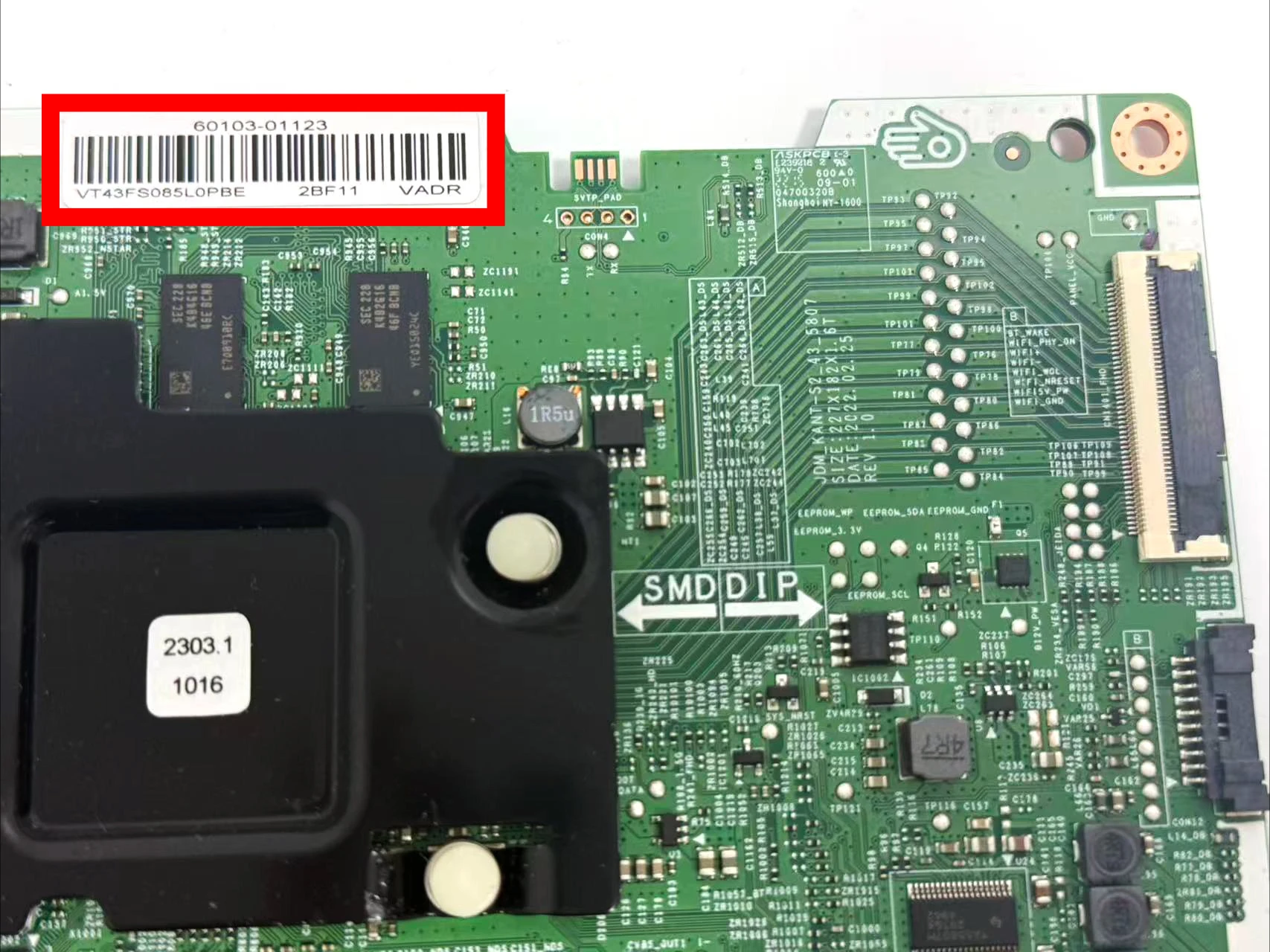 Nueva placa base VT43FS085L0PBE 60103-01123 para Samsung 43 "TV UN43T5202AGXPE UN43T5202AG Tablero Principal 43B6DF1DT - imagen 2