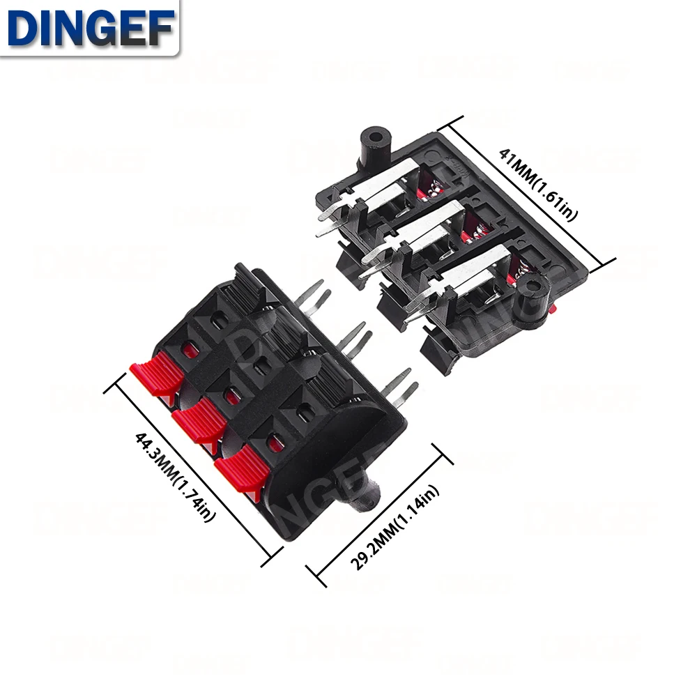 Terminal de conector de plástico de 2/4/6/8/12 posiciones, conector de empuje, carga de resorte, terminales de altavoz de Audio, Clip de placa de pruebas WP2 -4 -1, 5 uds. - imagen 4