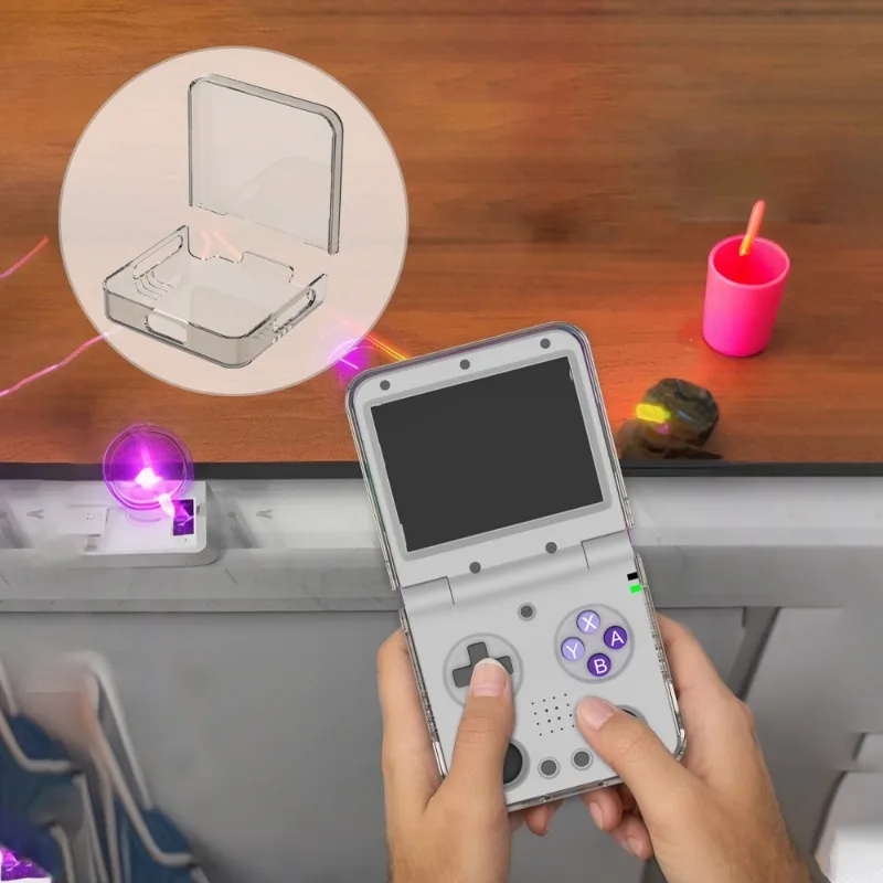 Funda protectora para consola de juegos portátil Miyoo Flip V2, funda protectora para PC, caja de almacenamiento antiarañazos, funda tipo dividido lavable - imagen 5