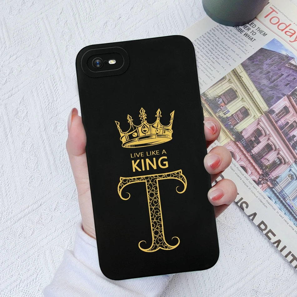 Funda de teléfono para OPPO A1K Realme C2, protector de silicona líquida con letras y parachoques, protección completa para A1 K A-Z C 2, regalo para pareja - imagen 4
