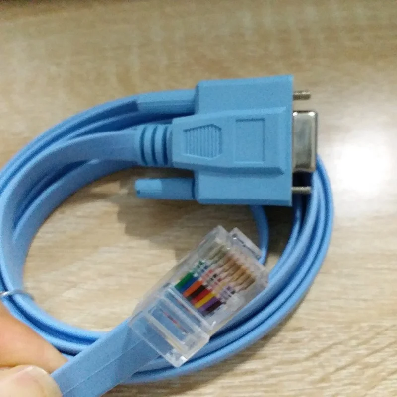 Para Cable de consola Cisco RJ45 Cat5 Ethernet a Rs232 DB9 puerto COM enrutadores serie hembra Cable adaptador de red azul 1,5 m 6 pies - imagen 3