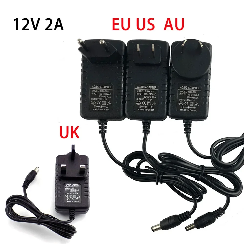 12V 2A 2000mA US EU enchufe 100-240V AC a DC adaptador de corriente cargador adaptador de carga para interruptor de lámpara de tira LED - imagen 2
