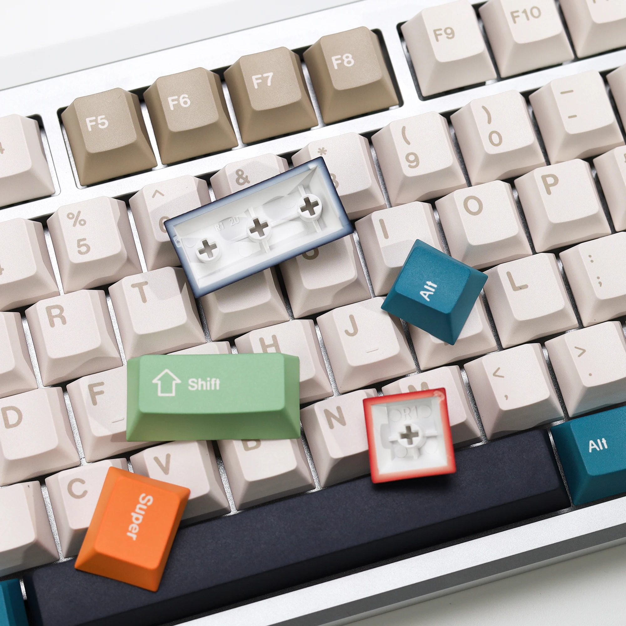 KBDiy GMK Foundation Keycaps PBT 143 teclas/juego Retro Alice ISO Cherry perfil KeyCap para MX Switch 60 Teclado mecánico para juegos - imagen 5