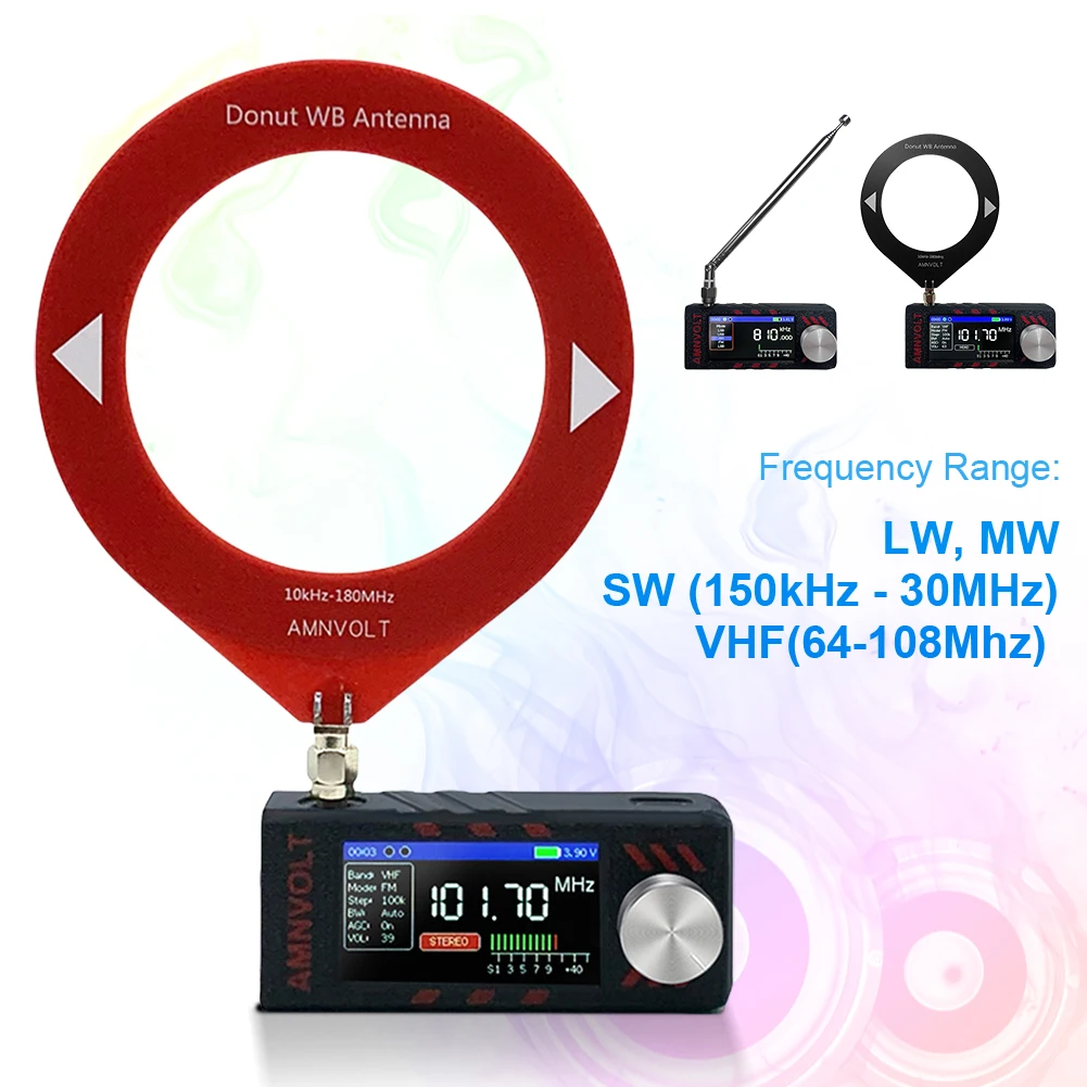 SI4732 0,5-108 mhz LSB USB AM FM/AM Radio 1,9 pulgadas pantalla IPS HF SW MW VHF Radio con antena receptor de Radio portátil - imagen 3