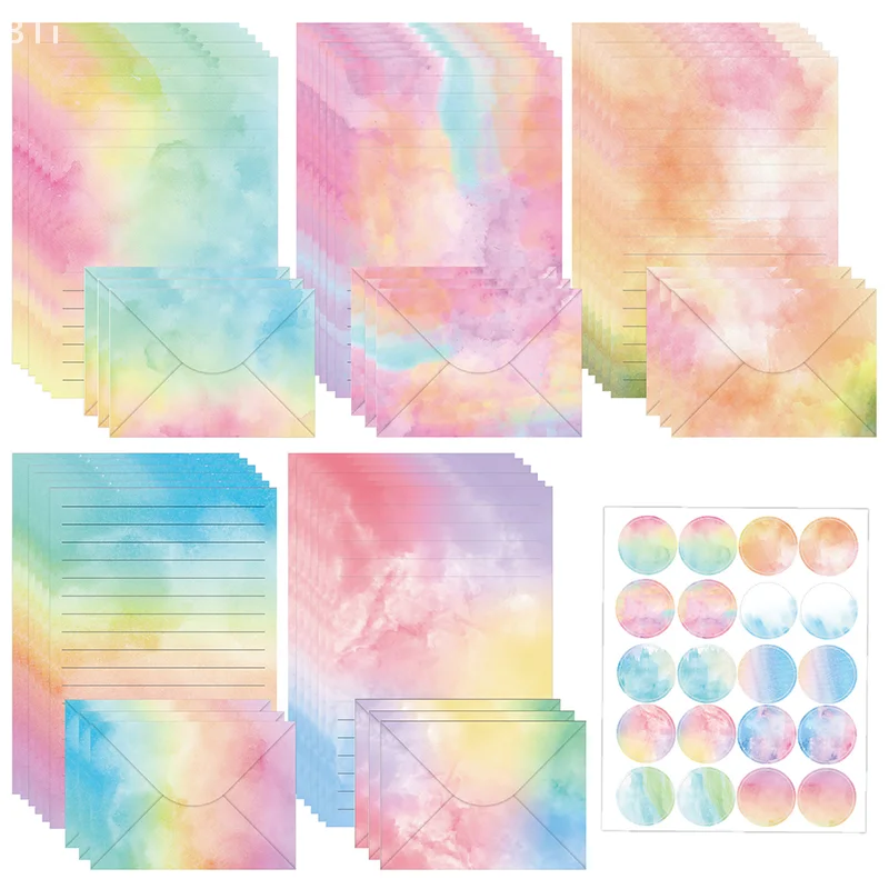 Precioso paquete estacionario de acuarela: juego de 30 sobres de papel y 15 unidades. - imagen 5