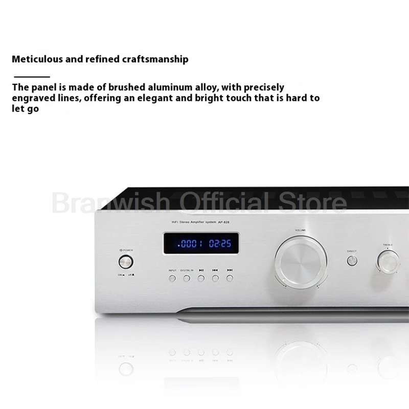 Amplificador HiFi 150Wx2, amplificador Bluetooth 5,0, sistema de sonido de Panel de aleación de aluminio, amplificador directo puro XLR, entrada equilibrada para cine en casa DJ - imagen 4