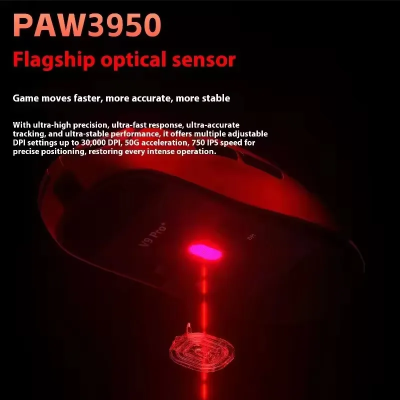 AULA V9 Pro Ultra ratón inalámbrico multimodo personalizado PAW3395 ratones duales para juegos de deportes electrónicos de 8KHZ ratón ergonómico ligero accesorio de PC - imagen 5