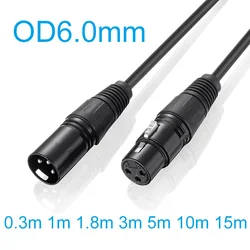 Cable XLR OFC 3/5 pines macho-hembra blindado para micrófono y DMX