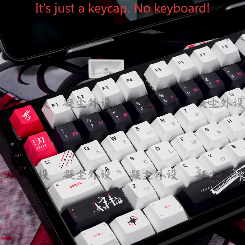 Teclas de Anime japonés PBT, 134 teclas, juego de teclas Cherry personalizadas para interruptor MX, perfil de teclado mecánico para juegos - imagen 5