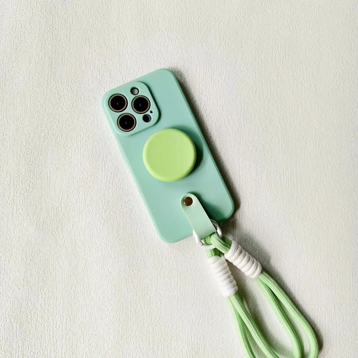 Funda de silicona con soporte para teléfono y correa para la muñeca con cordón para Samsung Galaxy A17 A07 A16 A26 A36 A56 A06 4G 5G - imagen 3