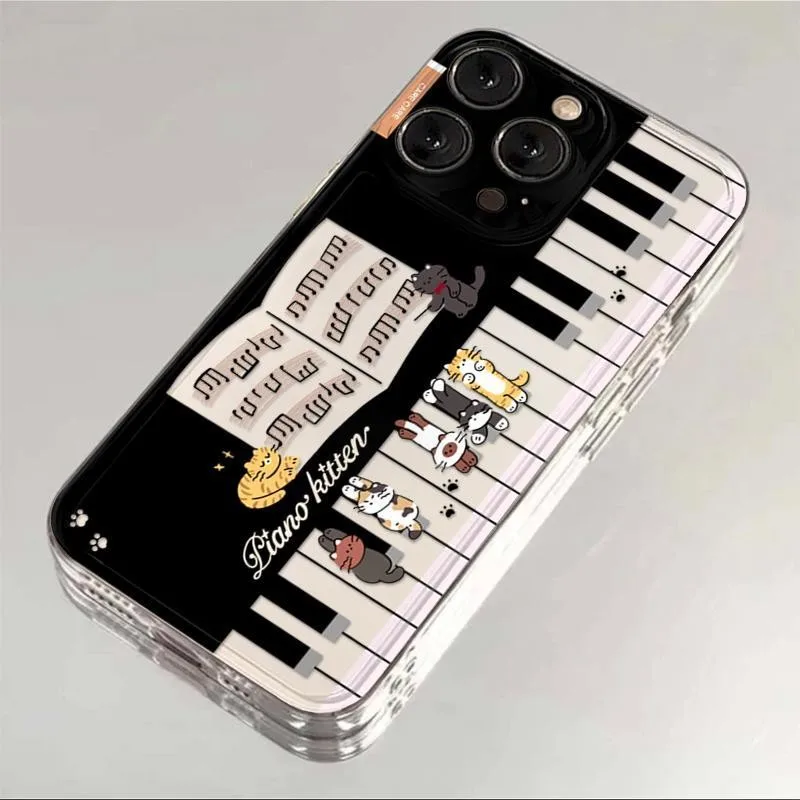Funda de Piano Animal para iPhone 17Pro 16 15 14 13 12 11 Pro Max 7 8 Plus funda suave a prueba de golpes