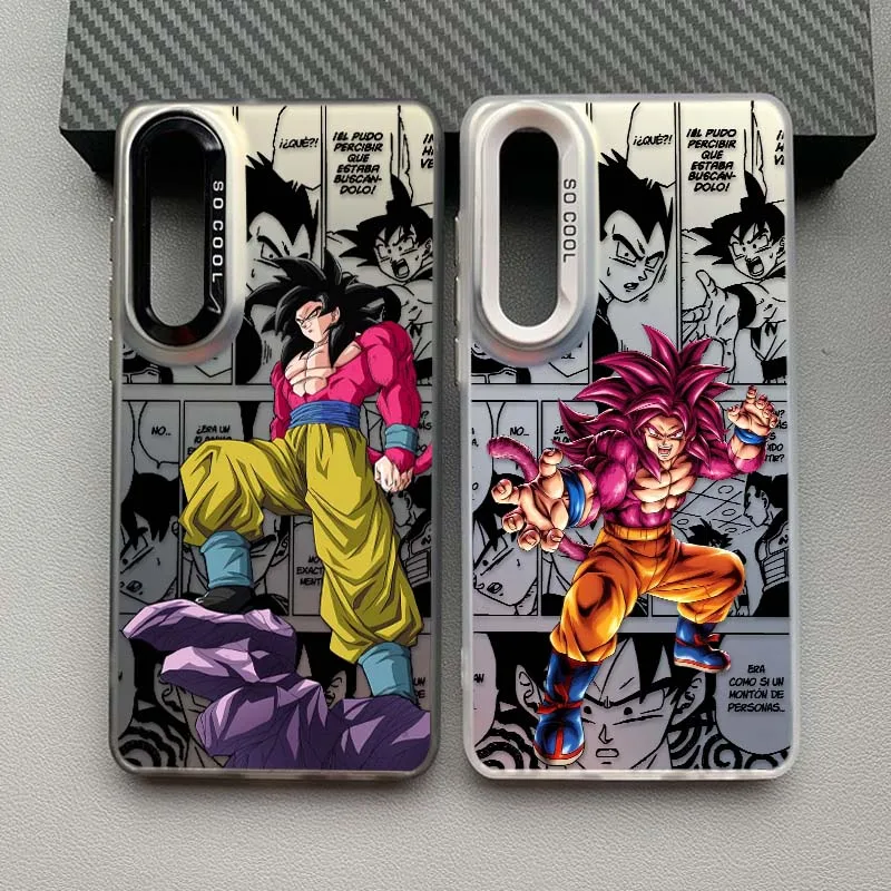 D-Dragon Ball Saiyan Goku funda de Anime para Samsung Galaxy A73 A71 A56 A54 A53 A52 A51 A35 funda de teléfono plateada colorida