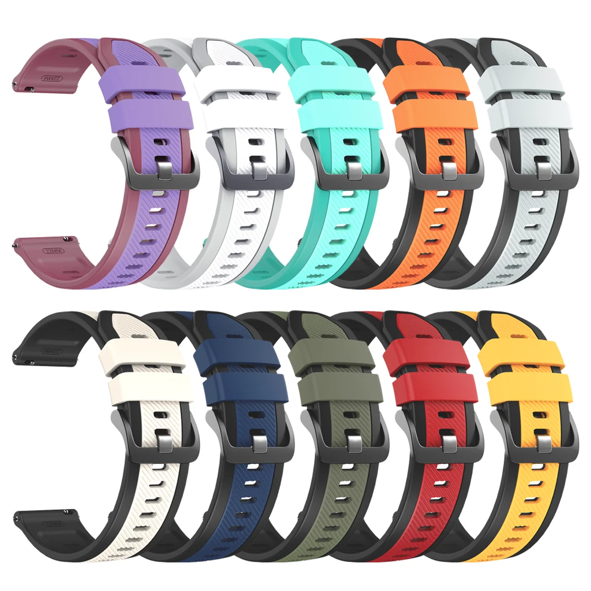 Correa de silicona de 22mm para Samsung Galaxy Gear S3 Classic/Watch 3, banda de goma de 45mm para HUAWEI Watch GT6 pro/GT6 5 4 3 pulsera de 46mm - imagen 5