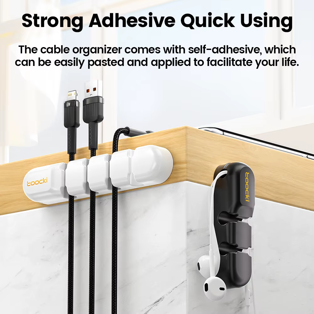Toocki Organizador de Cables de Silicona Flexible para Escritorio