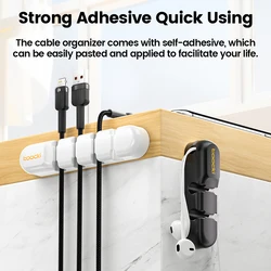 Toocki Organizador de Cables de Silicona Flexible para Escritorio