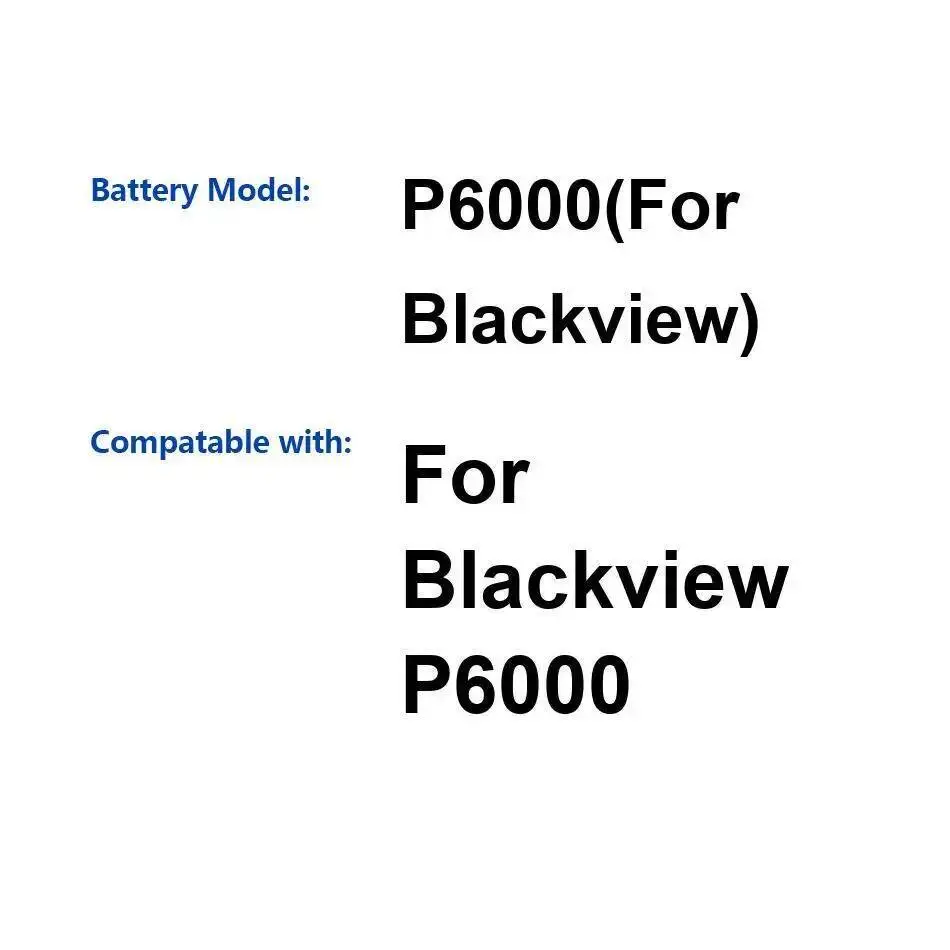 Energía confiable de la batería del teléfono móvil para el medio ambiente 6180Mah de Blackview P6000